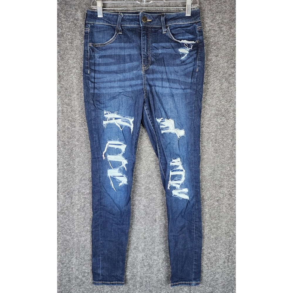 SO Jegging Womens 13 High Rise Jegging Dark Wash Distressed EUC